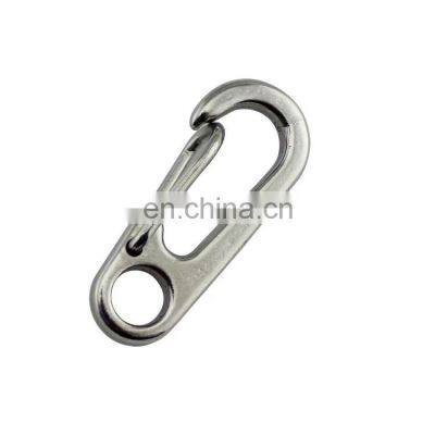 Wholesale Stainless Steel 304/316 Carabiner Quick Released Eye Split Keychain Snap Clip Hook 35MM Dog Leashes Bag Carabiner photo-2