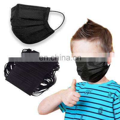 50 Pcs-Black Breathable Kids Single Use Disposable Face Mask