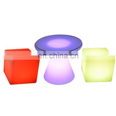 nightclub table hotel VIP seating cube chair patio furniture led table and chairs party bar stool