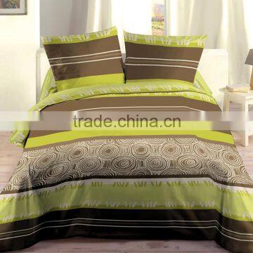 Super King Green Microfiber Printing Wholesale Strip and Circle Bedding Comforter Sets with Elegant PVC Bags