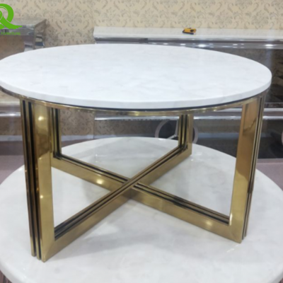 High Quality Marble Top Golden Stainless Steel Frame Furniture Coffee Table