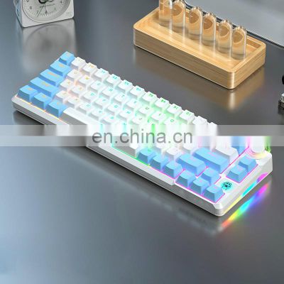 68 key low price Custom wireless electronics rechargeable notebook Desktop diy pc wired mini backlit Mechanical gaming keyboard