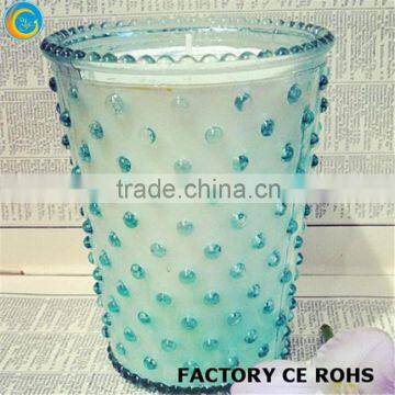 pouplar clear blue pearl glass candle containers for candle making wholesale christmas decorations