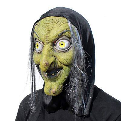 Old Witch Mask Halloween Horror Theme Creepy Women Cosplay Scary Latex Masks