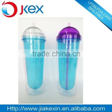 New design plastic cup with straw drink mug