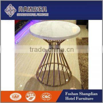 Italian hotel used furniture white round faux marble top coffee table for sale                        
                                                                                Supplier's Choice