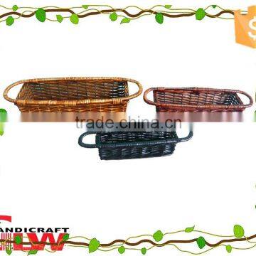 Simple design willow wicker bread basket with handle