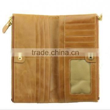 Genuine Leather RFID Blocking Security Women Purse With Double Zips /women Wallet photo-3