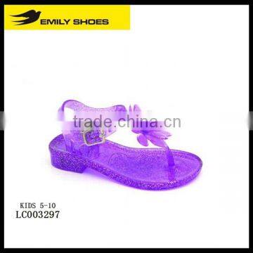 Kid's jelly purple sandal with flower