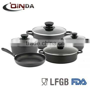 9pcs aluminum non-stick dia-cast cookware set QD-DC1009