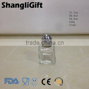 15ml Mini Clear Square Glass Spice Jar Pepper Bottle With Shaker