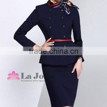 Custom Order!!! Custom Order High Quality High Quality !!! Ladies airline uniform for stewardess double-breasted women suit
