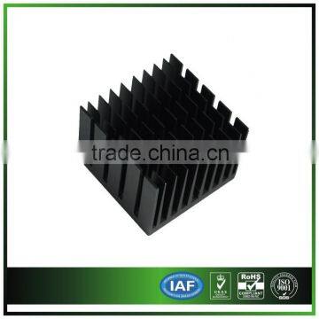 Black Anodized & Extruded Aluminum Heatsink for Communication