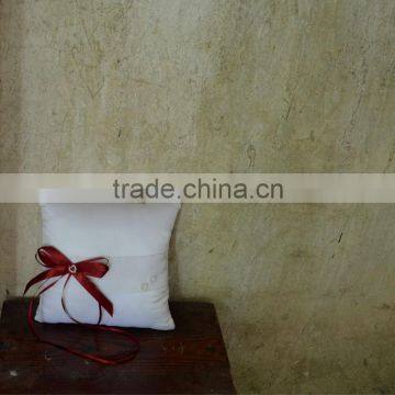 Red Ribbon Wedding Ring Pillow JS-W143