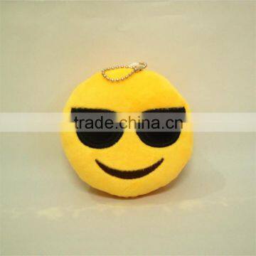 Yellow Soft Emoji Smiley Emoticon Keyring Round Cushion Plush Toy Doll Keychain/BEST GIFT Lovely Emoji Emoticon Round Cushion