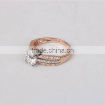 High Quality and Cheap Women Fashion 14K Solid Purity Gold AAAAA CZ Ring photo-3