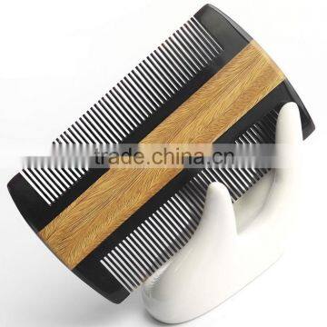 Fashiom Hair Styling Tools Dandruff Comb Natural Sandalwood & OX Horn Hand Comb Hair Beard Mustache Healthy Comb