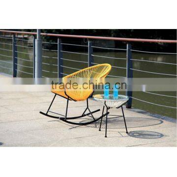 Modern Design Oversize Moon Chair Outdoor Rattan Wicker Garden Rocking Chair photo-6