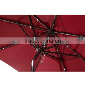 Multifunction Patio 9 ft Round Aluminum Solar Powered 24 Garden Outdoor Light Led Umbrella photo-3