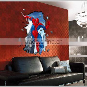 2016 3d Vinyl Wall Stickers For Kids Rooms Pvc Wall Decals Home Decor 3D Super hero Wholesale