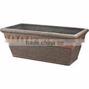 Rectangular cast stone functional flower pot