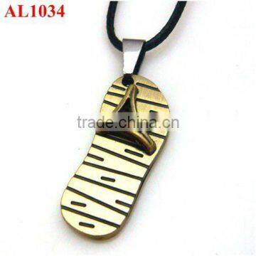 AL1034 Ladies series gold slipper charm necklace jewellery set