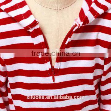 Long Sleeve Red and White Stripe Outfits Wholesale Baby Clothes Cotton Fabric photo-4