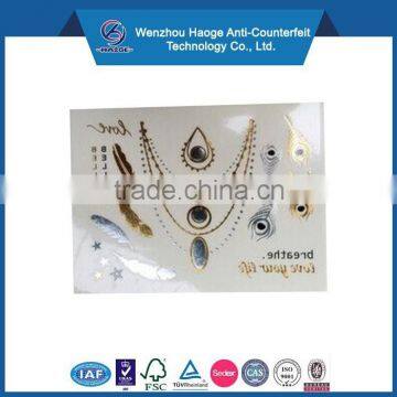 Personalized Gold Foil Tattoos Stickers & Temporary Metallic Tattoo Stickers, Tattoo Sticker