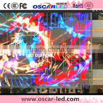 outdoor full color XR 16H led rgb wall glass panel soft transparent glass led display