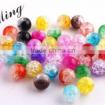 MIx Colorful Color Wholesales 6mm to 16mm Acrylic Crackle Beads for Little Girl Chunky Necklace jewelry