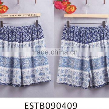 Ladies viscose printed short casual hot plain pants