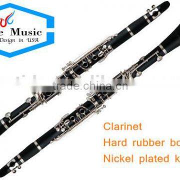 High quality cheap clarinet hard rubber body nickel plated