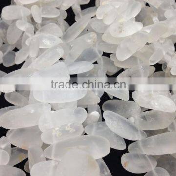 Wholesale Natural Matte,dull Polished,frosted Crystal Quartz Gemstone Strand for Jewellery Decorate photo-3