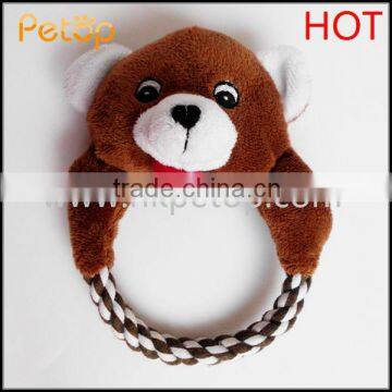 Bear Head Cotton Rope Souding Dog Toy Supplier