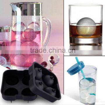 Ice Ball Maker Mold - 4 Holes Ice Balls - Premium Black Flexible Silicone Round Spheres Ice Tray- Molds photo-4