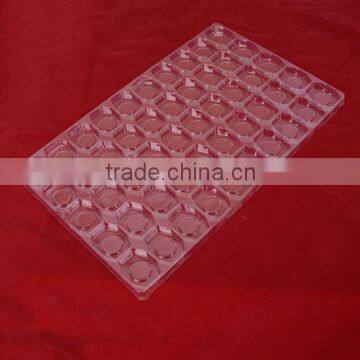 Large transparent plastic divided trays