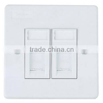 Factory Price High Quality Network Single or Dual Port RJ45 Faceplate 86 Type Wall Plate