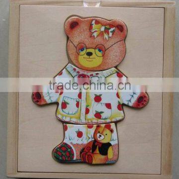 Educational Wooden Toys-bear Dress up