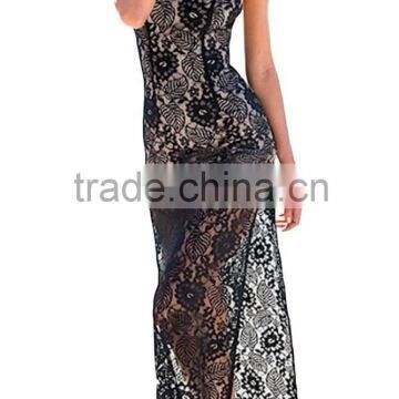 Sexy Lace Backless White/Black Dress with Side Split fashion On