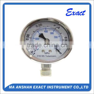 2 1/2 inch stainless steel oil filled vacuum pressure gauge