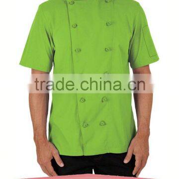 Traditional Fit Short Sleeve Chef Coats - Knotted Cloth Buttons Kitchen Clothes