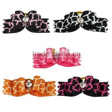 Zebra Pattern bows for dogs hair dog grooming bows