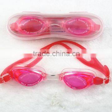 Unisex Fashionable Professional Design Mirrow Coating Silicone Swimming oggles with Automatic Buckle Red