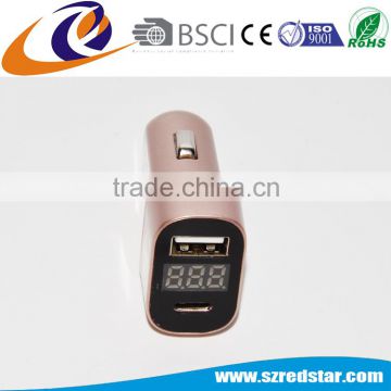 5.4A Smart Type C Car Charger with Cigarette Lighter Voltage Display