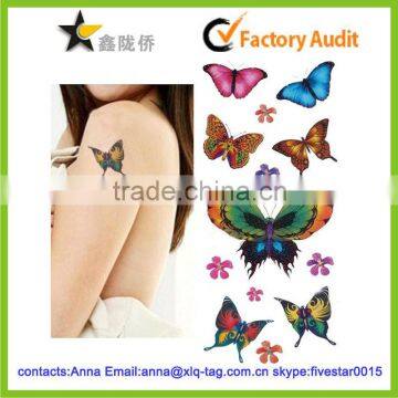 2014 Most popular fashion cool custom butterfly body tattoo sticker