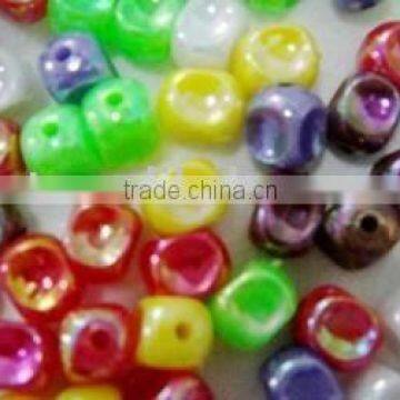 Metallic plastic square beads