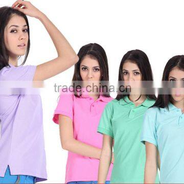 2015 classic ladies' plain color poloshirts,plain color poloshirts,fashionable shirts for girlsand women