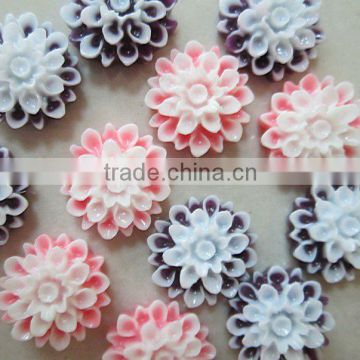 wholesale fashion resin cameo charm, resin flower cabochon for jewelry decoration