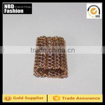 Fashion garment gold color metal mesh trim