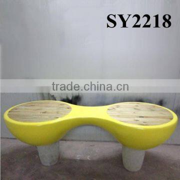 Round Morden Simple Leisure Blue Indoor Fiberglass Chair photo-2